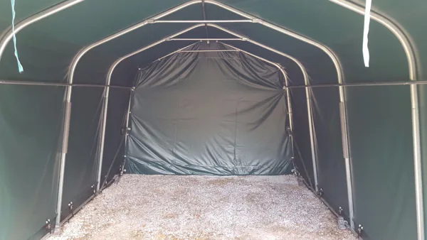 720 g/m² HD PVC ponyvából készült mobilgarázs részlete