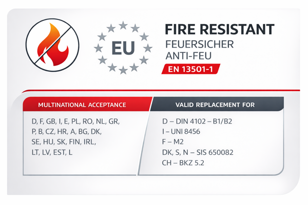 Tűzállósági tanúsítvány - EN 13501-1