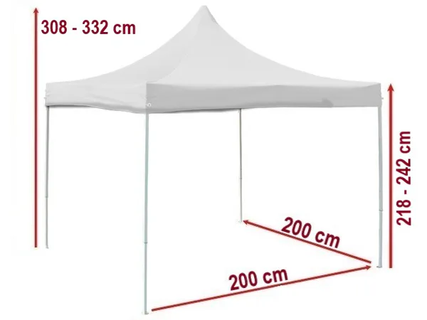 2 x 2 m-es ollósátor műszaki rajza