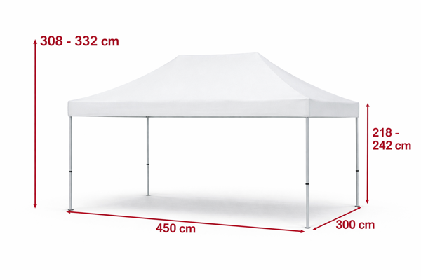 3 x 4,5 m-es ollósátor műszaki rajza