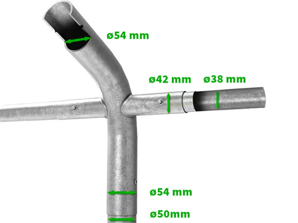 A MAX partisátor csövek méreteinek részletezése