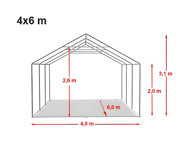 Partysátor építés 4x6 m Prémium